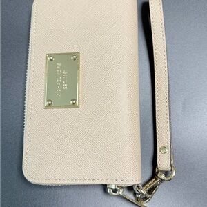 Michael Kors Beige Wristlet Wallet